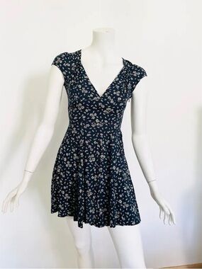 Denim & Supply Ralph Lauren Navy Floral V-Neck Mini Dress